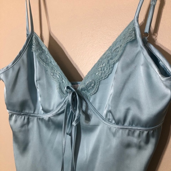 Rumours Blue Satin Slip Dress - Picture 3 of 4